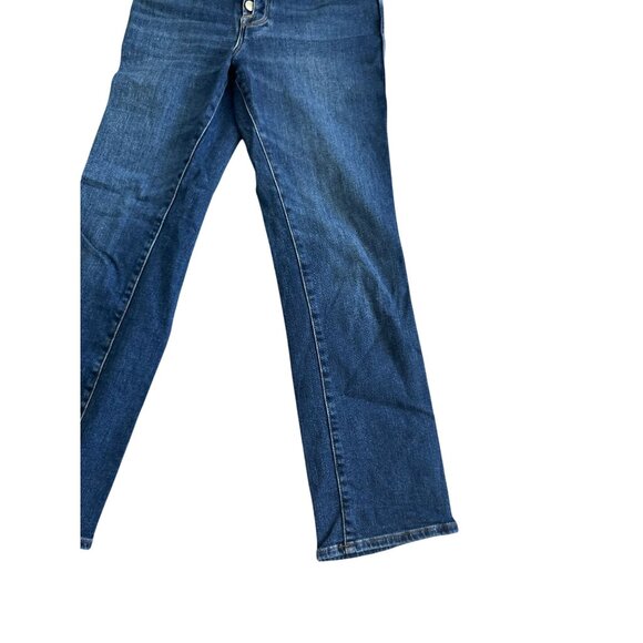 GOOD AMERICAN Medium Wash Buttoned Straight Leg Stretch Jeans SIze 25 / 0 - Picture 7 of 7